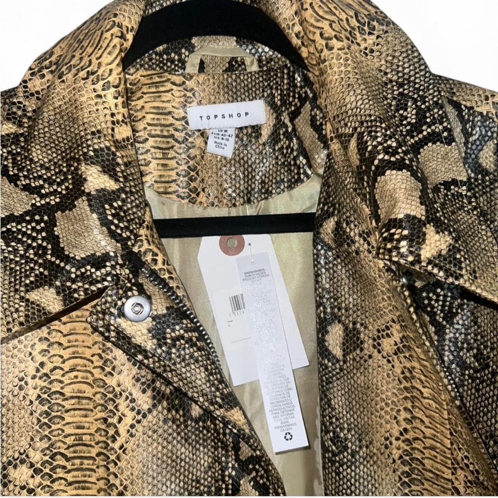 NWT TOPSHOP SNAKESKIN FAUX LEATHER JACKET - Picture 5 of 6